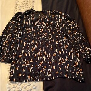 Express Black and Brown Animal Print Blouse